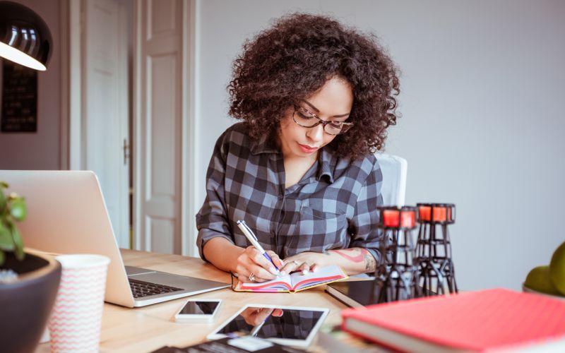 Woman Working From Her Home Office